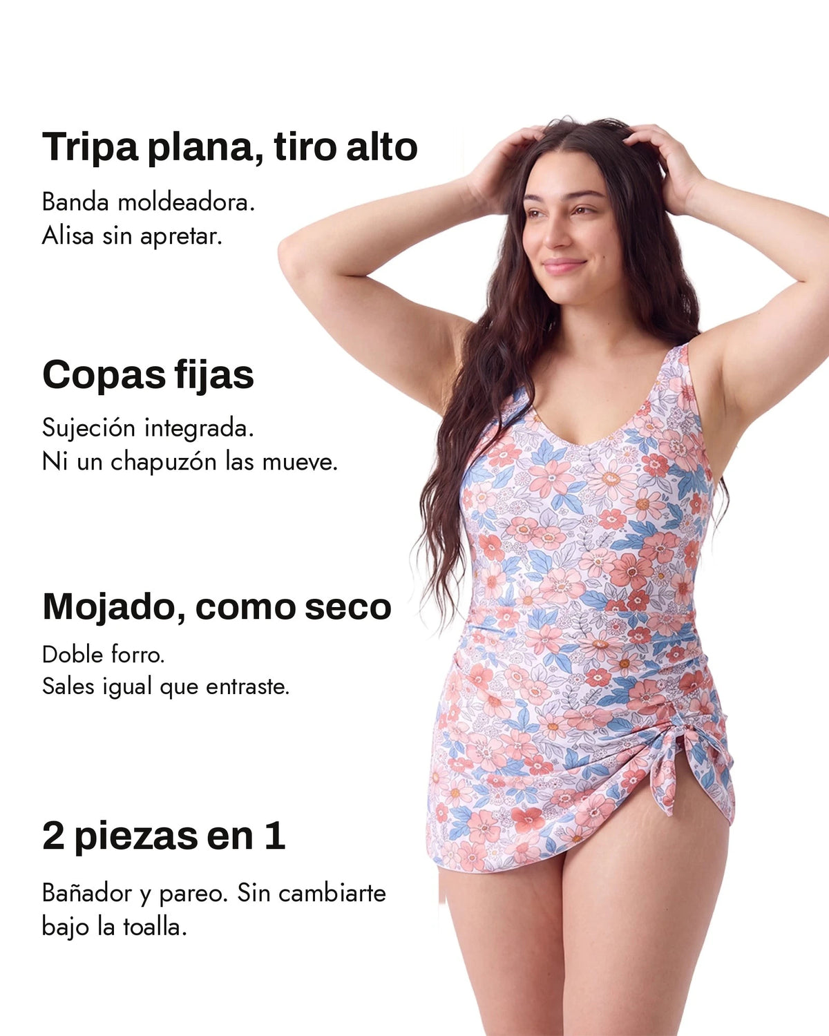 Bañador vestido moldeador 2 en 1