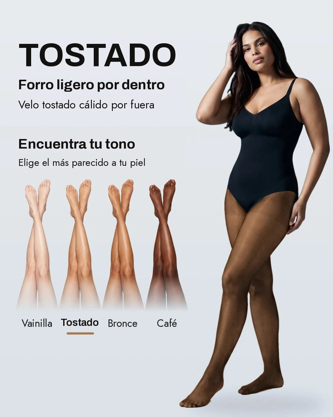 Body moldeador con medias térmicas 2 en 1