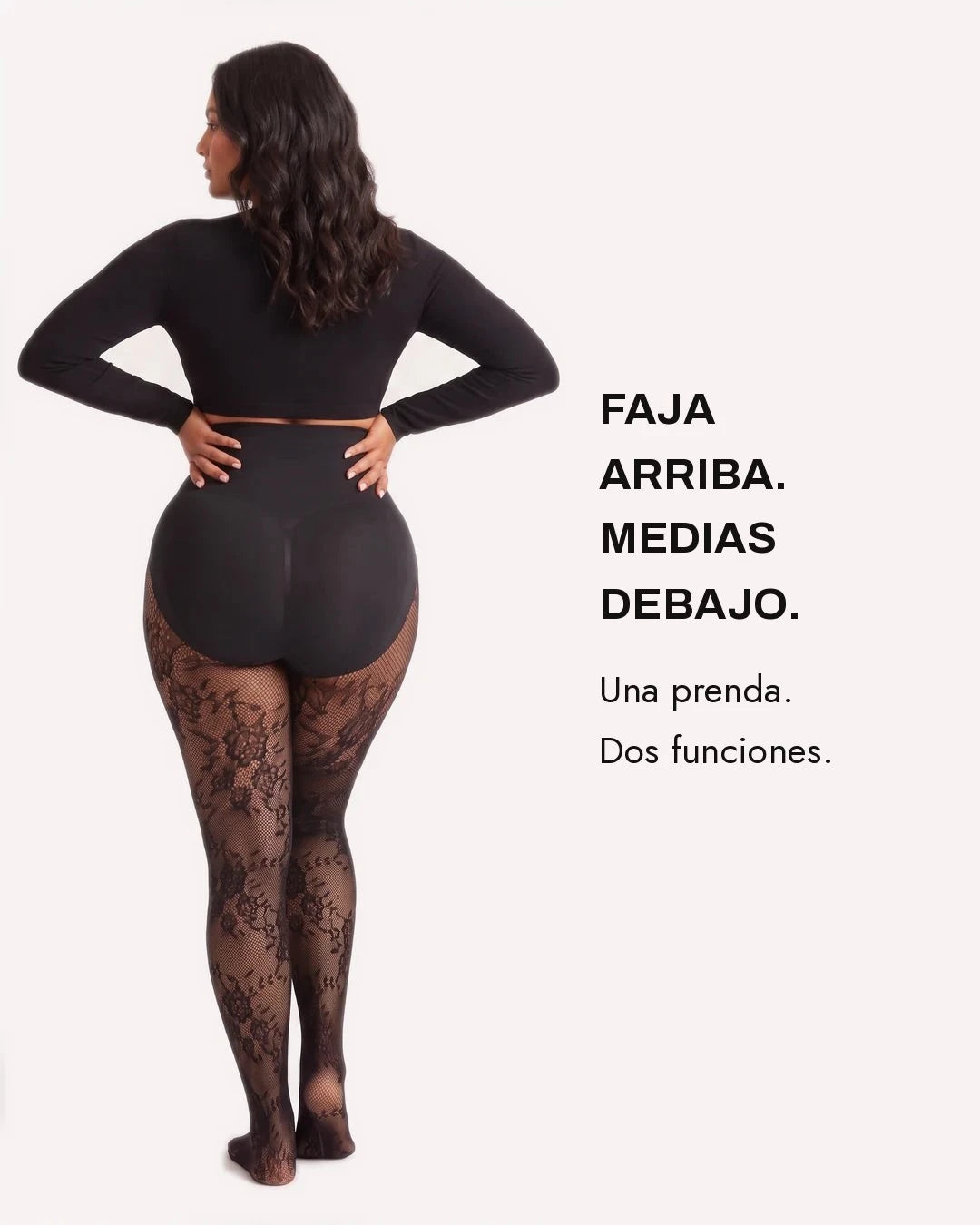 Medias moldeadoras de encaje floral