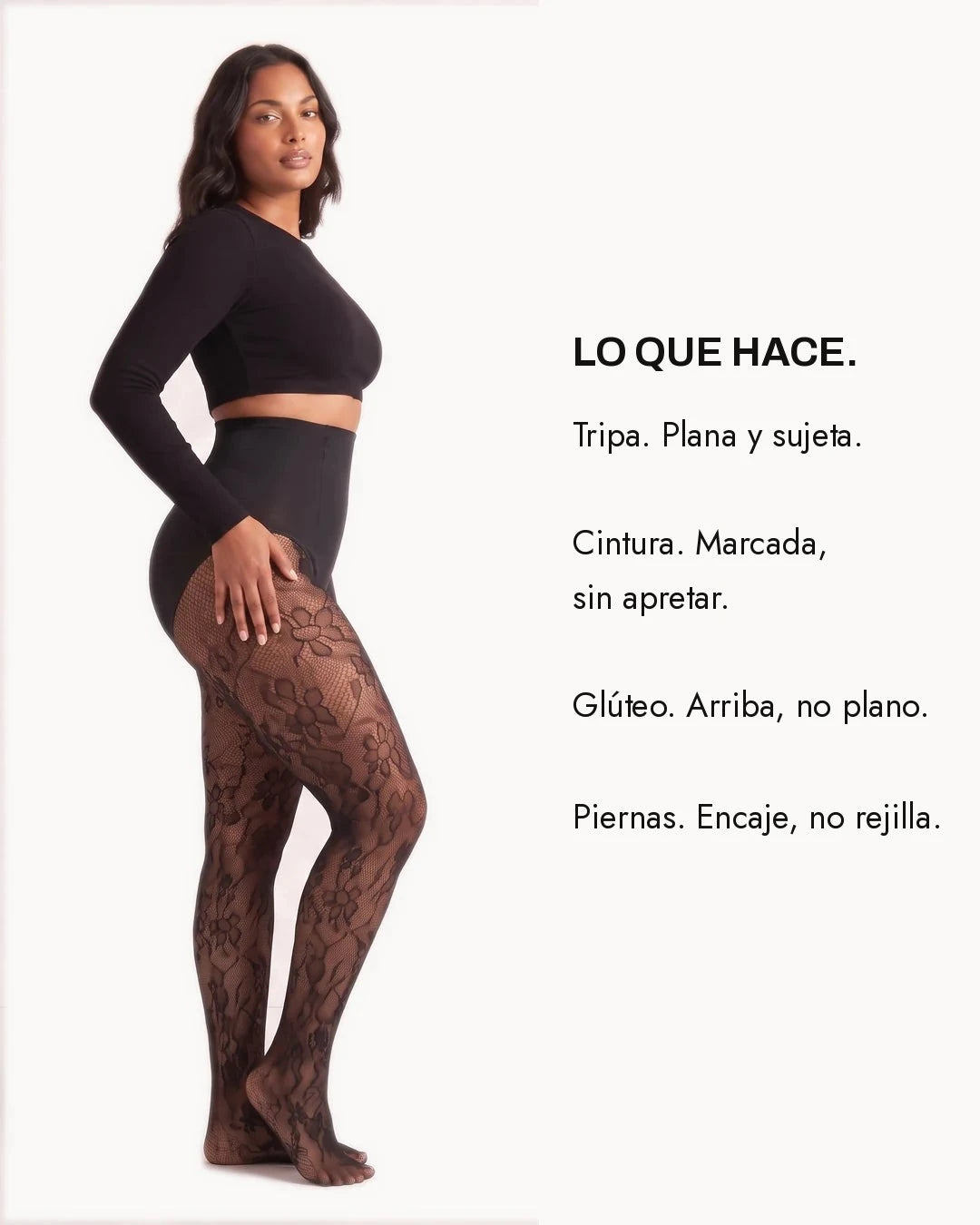 Medias moldeadoras de encaje floral – imagen 3