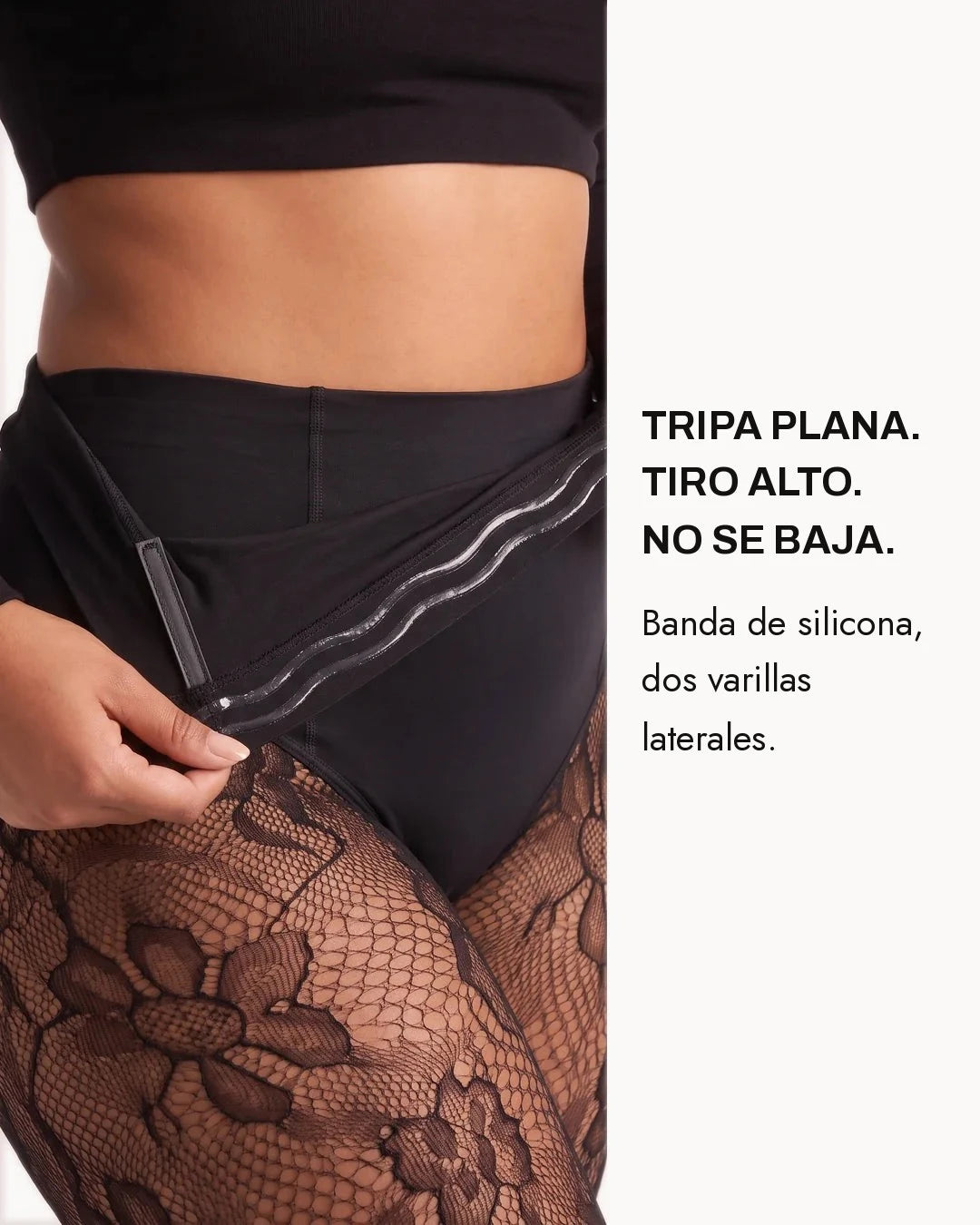Medias moldeadoras de encaje floral