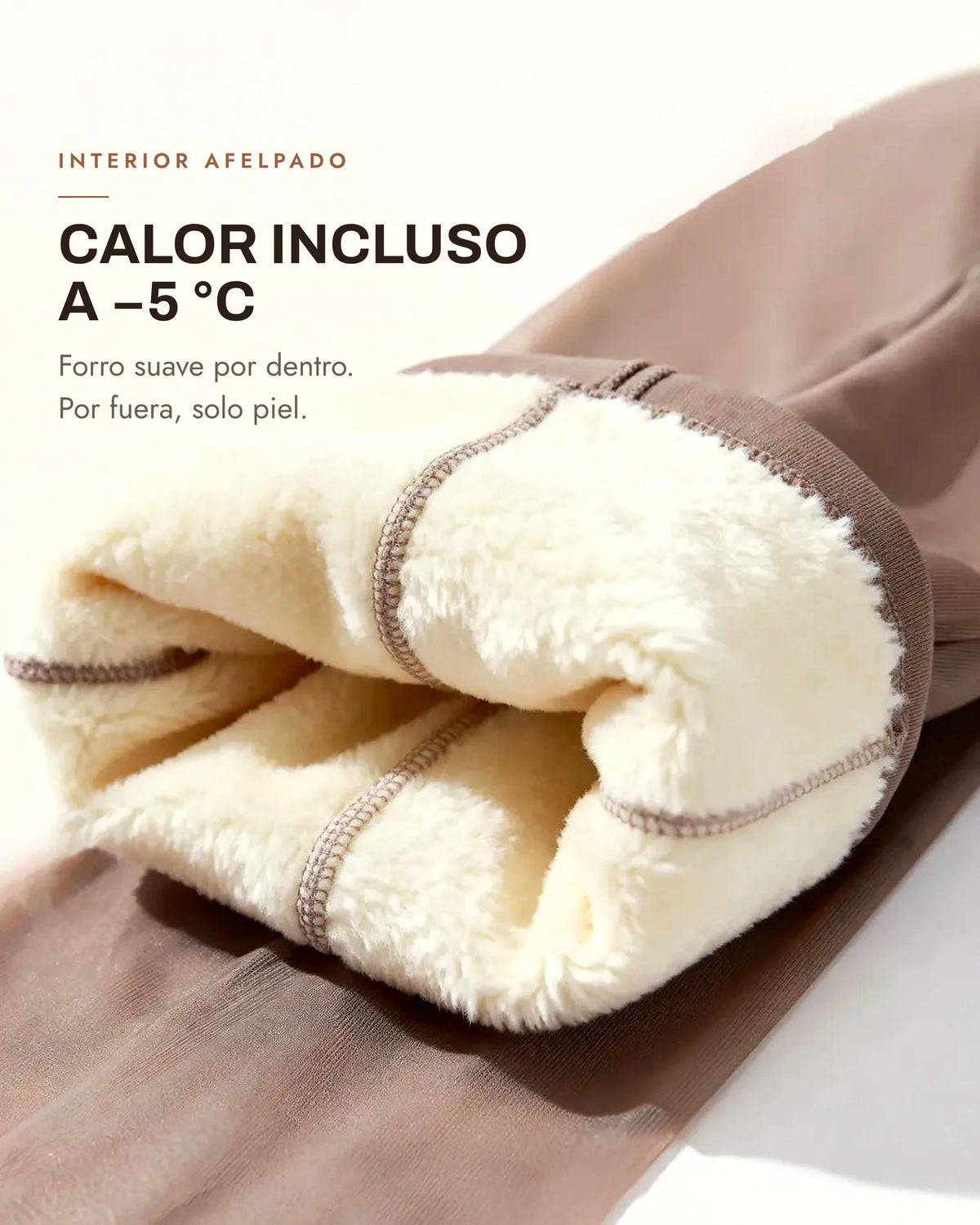 Medias térmicas efecto piel ALIBI: interior afelpado, calor incluso a -5 °C