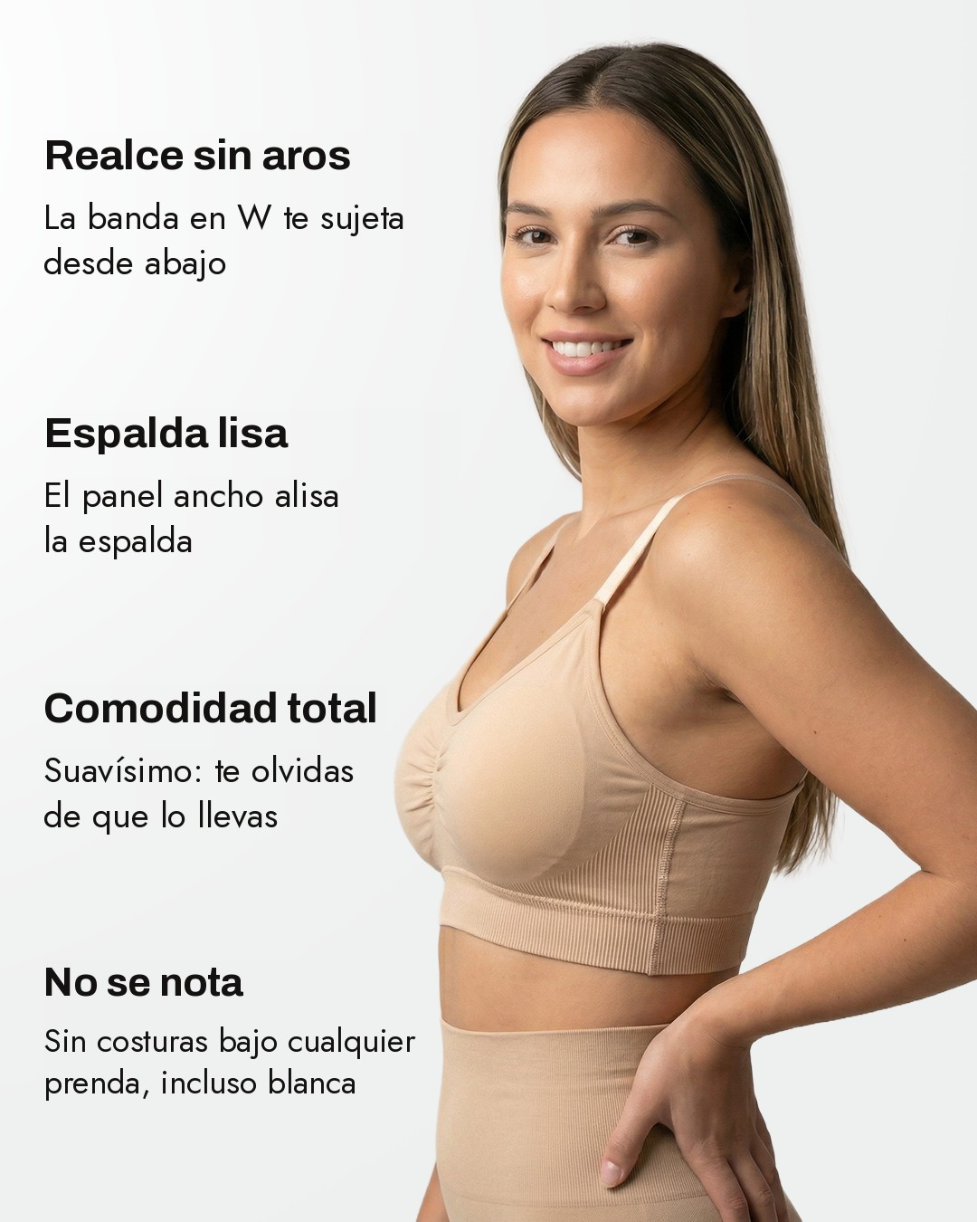 Sujetador sin aros con banda moldeadora