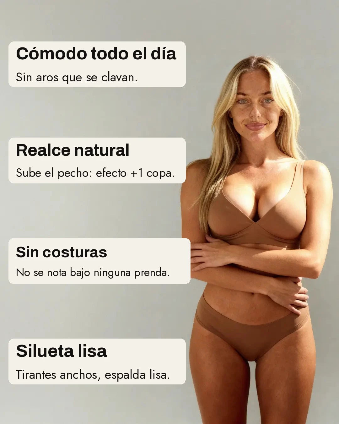 Sujetador sin aros efecto invisible