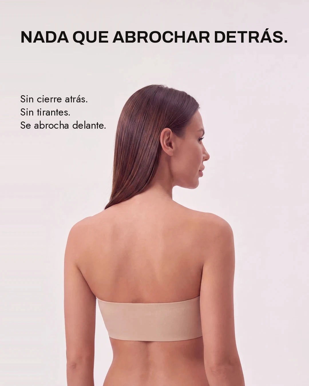 Sujetador sin tirantes con cierre delantero