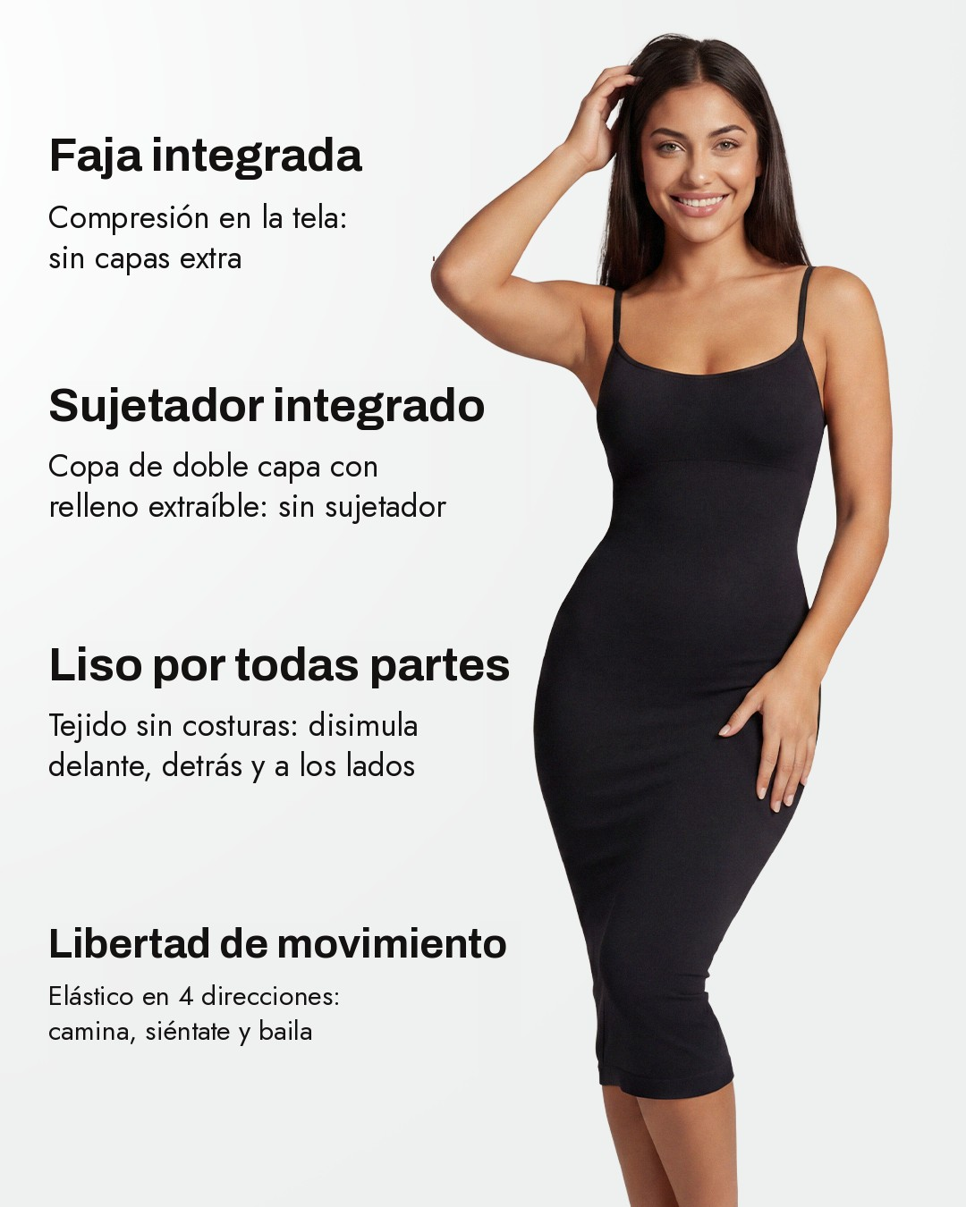 Vestido midi moldeador sin costuras